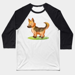 Hand Drawn Cartoon  German Sheperd Baseball T-Shirt